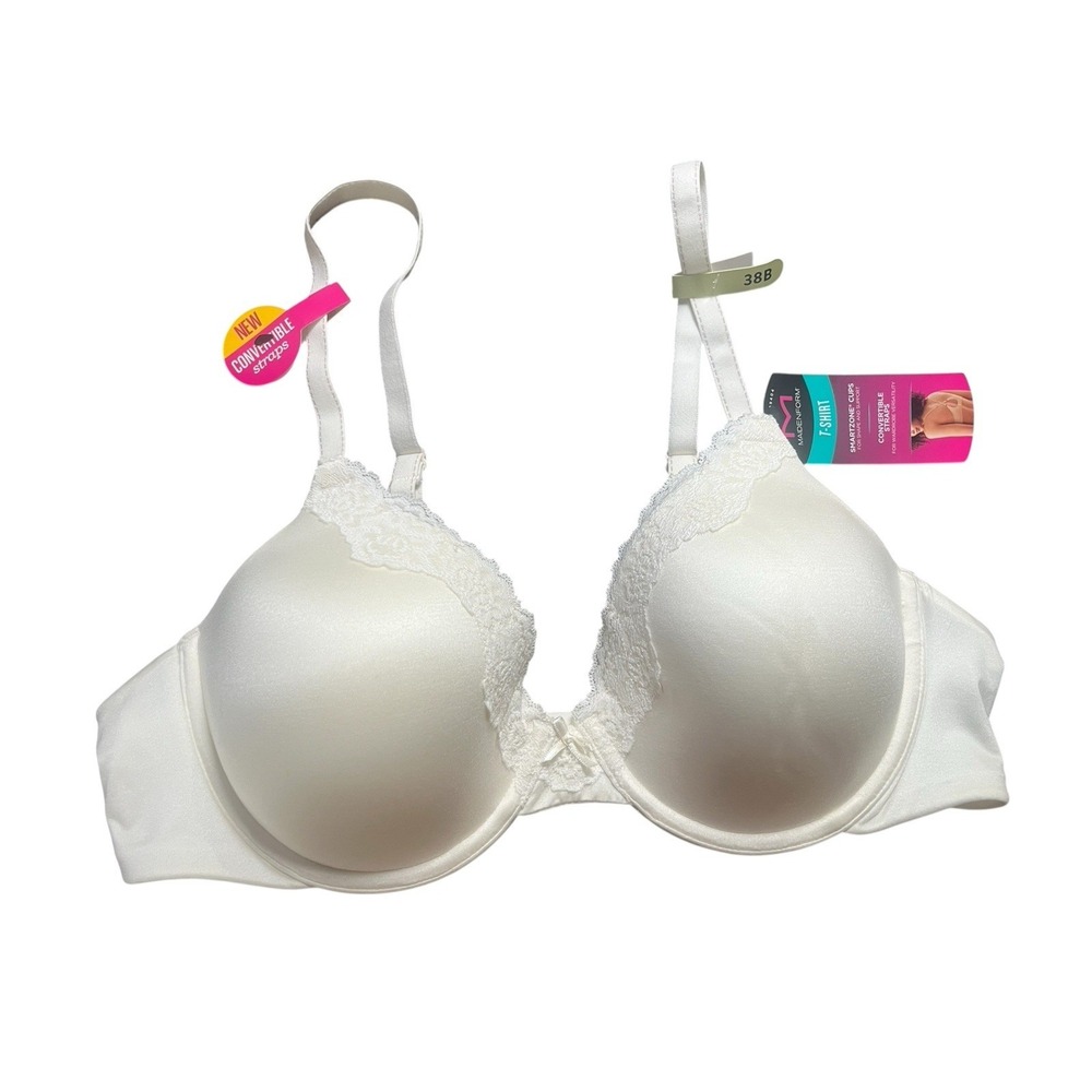 Maidenform Ivory Smartzone Cups T-shirt Bra - 09404 - NEW - SIZE 38B